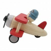 Drevená hračka lietadlo červená